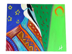 Original Southwest Folk Art Painting Hope Strickland 24×30 Canvas Contemporary D