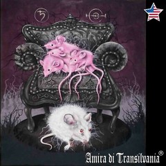 painting decorative art direct from artist pink white mouse acrilic oil canvas