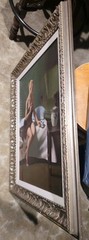 Used Oil Based Canvas Painting Wall Art. Signature by RICHARDS 33X27 Inches.