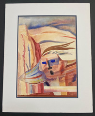 Signed Original Watercolor In Pause of Native American Land Rights -Betty Benson