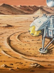 Large Space Painting Craft Vintage Technology Nasa Artist Illustration Listed