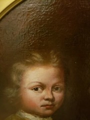 MUSEUM ACQUIRED 18th C Antique Portrait Painting of Boy and Girl, c 1720