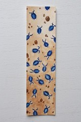 Original Art Bug Isopod Bookmark Watercolor Ink 2” x 7.25” by Emerson Meyer Art