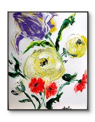 Abstract Floral 11×14 Paper Original Artwork Expressionist Fine Art Decor