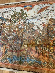 Vintage Kamasan Bali Indigenous Story Painting on Calico Hindu-Javanese Epic