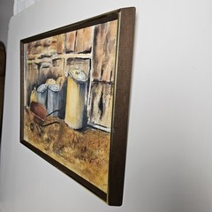 ART – Vintage Original Illegibly Signed Watercolor Painting 19.5×15.5 Framed Art