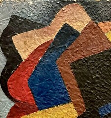 Great Antique Cubist American School Oil Painting – Keith J Robinson Dated 1943