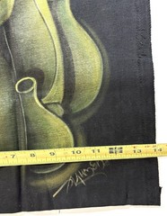 Vintage Original Oil Painting on Black Cloth Signed Abstract Art *No Frame