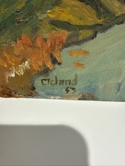 Vintage Original Painting 16”x20” Rural Covered Bridge Oil On Board Signed, ‘63