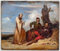 Wright Barker Oil Painting Hernan Cortes Juan Ponce De Leon Spanish Conquistador