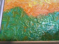 STEPHEN SLOMKO (Amer 1929-2013 )“Reapers Revisted“ Impasto Oil Painting C 1990