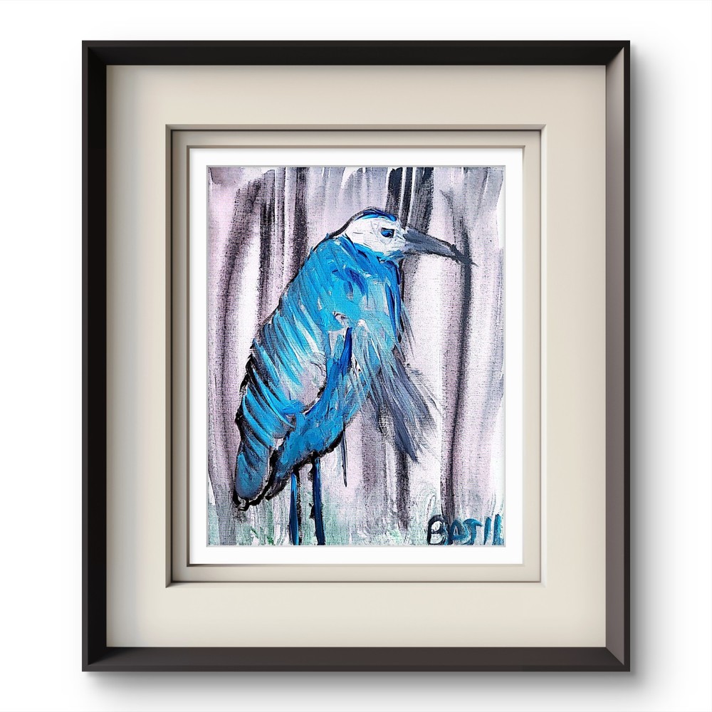 Blue Heron Contemporary Expressionist Original Painting