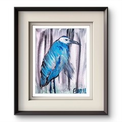 Blue Heron Contemporary Expressionist Original Painting