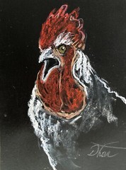 Landscape Impressionism Pastel Painting Drawing Dorothy Laz Hen Cock