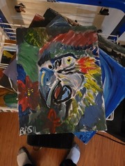 Parrot Unique Abstract Expressionism Wall Art Canvas Board 11×14.