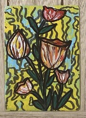 Tulips. Original ACEO Art Card