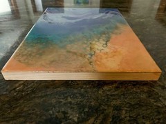 Original Resin Beach Abstract Art Wood Decor Signed Artist Tracy Eau Claire #14