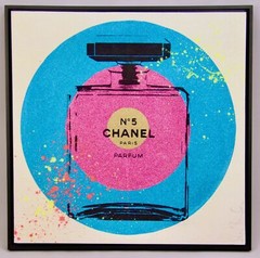 Shane Bowden CHANEL Circle Color Splash – Signed Art 40″ x 40″ Acrylic on Canvas
