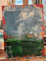 “Drift Of Winter” UNFRAMED Abstract on Сanvas wall-art signed 14×11 Brand New