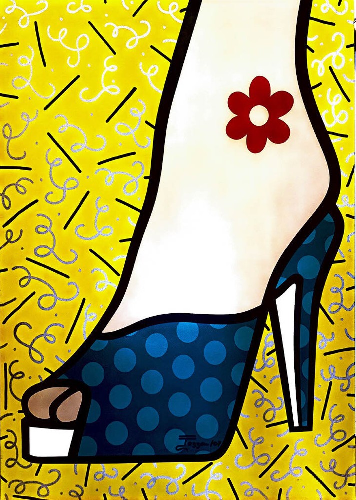 JOZZA „HIGH HEEL“ 2007 | LARGE ORIGINAL ACRYLIC PAINTING | 40″x30″