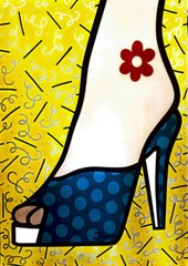 JOZZA „HIGH HEEL“ 2007 | LARGE ORIGINAL ACRYLIC PAINTING | 40″x30″