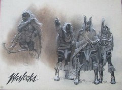 UNKNOWN ARTIST PAINTING WARLOCKS