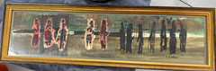 Vintage Mid Century Abstract Expressionist Figures Painting Signed A Matthews