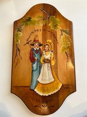 Martha Original Oil Painting on Wood for Wall Hanging, Signed, 11 1/4″ x 20″
