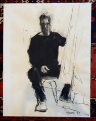 AUSTRALIAN CHARCOAL ON PAPER THE ARTIST BY TRAHAIR 1995 P93