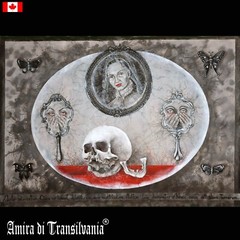 painting contemporary art modern figurative skull mirror figures woman portrait