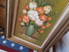 Beautiful Original Wood Framed Signed Oil On Canvas Floral Still Life Painting