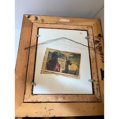 Framed Painting on Procelain of Llama Alpaca