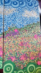 Original 5-Panel Acrylic Paint Pen Canvas Landscape 12″x24″ Folk Art Barn