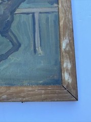 Antique Painting Impressionism Horse Race Track Jockey Portrait Mid Century Wpa