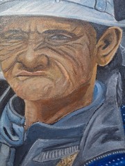 Figurative Contemporary Grumpy Old Man 8×11 Canvas Paper