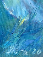 French lily flower impressionist original oil painting canvas cardboard framed