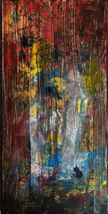 Black Cat Tree Landscape Painting Original Abstract Nature Art Samantha McLean