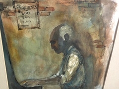 New Orleans Louisiana art PAIR watercolor paintings French Quarter musicians