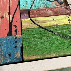 Original Mixed Media Abstract Art Painting 19×14 on Distressed Reclaimed Wood
