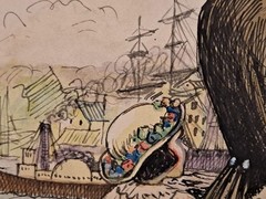 Norman Mills Price – Original Published Illustration Painting – Waving Good-bye