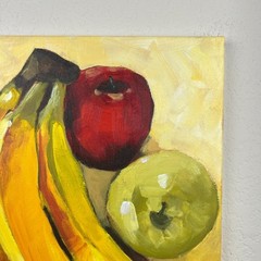 Original Still Life Fruit Painting 11×14 Bold Brush Strokes Acrylic on Canvas