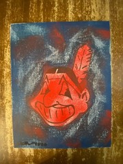 Cleveland Indians Major League Baseball Logo 11×14 unframed on canvas board