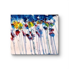 Splash Colorful Flowers In Neo Expressionist Original Wall 11×14 Paper