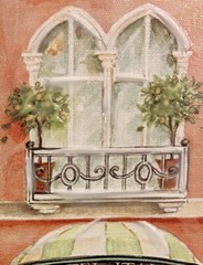 Kathryn White Italian Street View Giclee Painting On Canvas 20”x16”