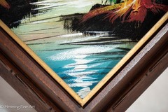 Vintage Oil Painting Southeast Asia Sunset Landscape Heavy Texturing 22×22″