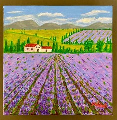Lavender Field Original Painting Provence Italy Art Modern Impressionism