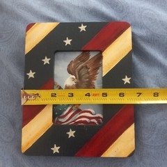 American Bald Eagle painting on Wood, Patriotic Rustic Painted Wood Frame