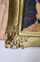 VTG Huldah Cherry Jeffe 1950s Framed Art Portrait Woman MCM Hollywood Regency Fr