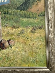 JANIS WILKEY PAINTING COWGIRL HEAVEN WOOD SIGN LANDSCAPE REGIONALISM AMERICAN