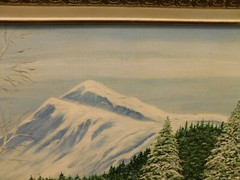 Vtg Oil Painting Winter Scene Birch Trees Mountain River Framed Signed ANA Art